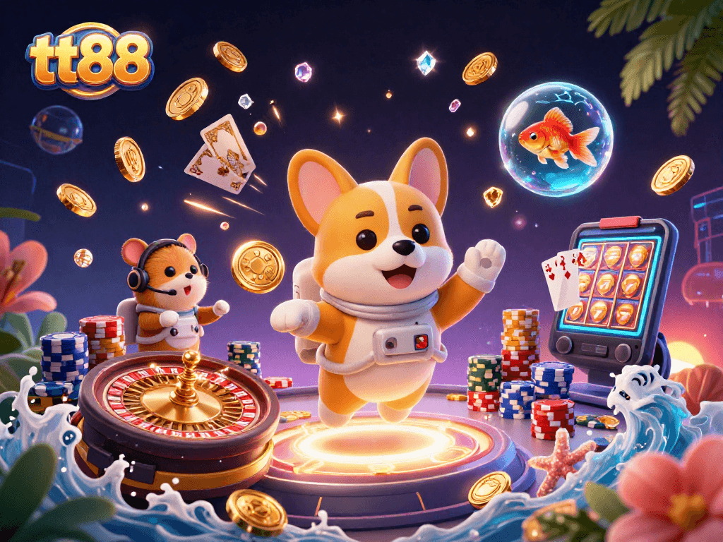 Experience the thrills of gaming at tt88 with charming characters in a fantastic casino setting.