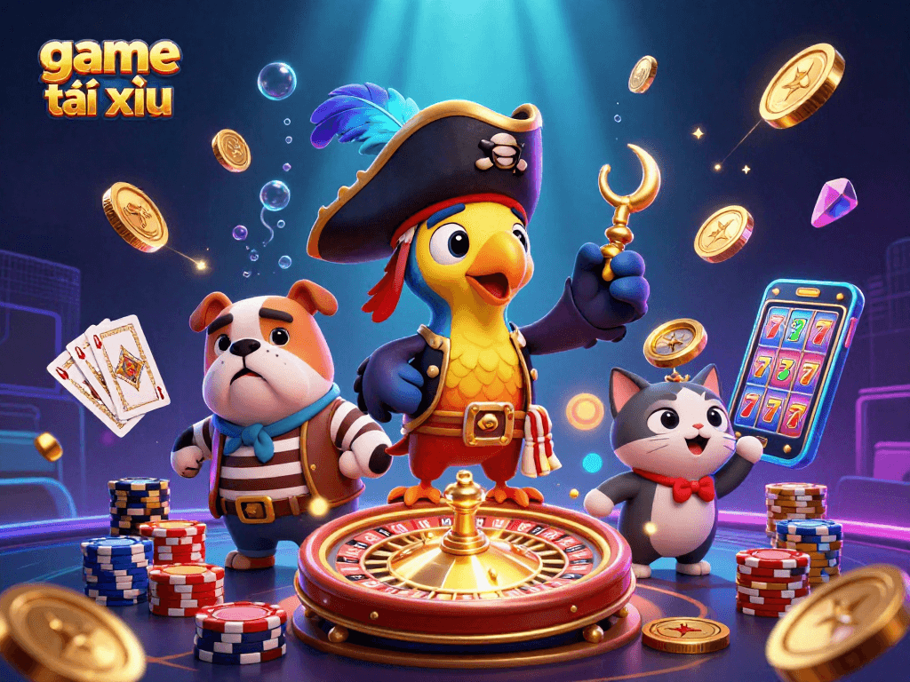 Experience top game tài xỉu excitement with roaring casino action and vibrant characters.