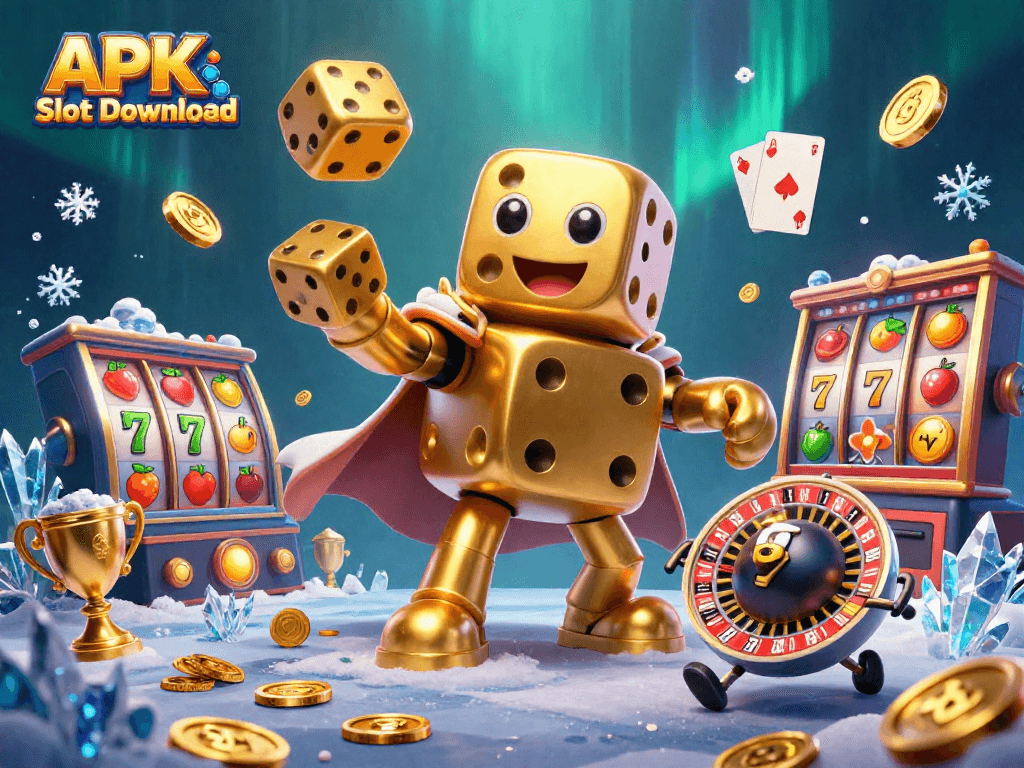 Play and win big with APK Slot Download in this dynamic 3D casino scene.