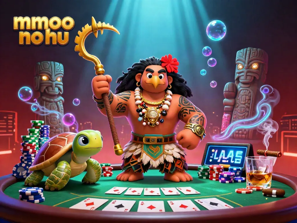 Win excitement with mmoo no hu's vibrant poker scene featuring dynamic characters and rich gaming elements.