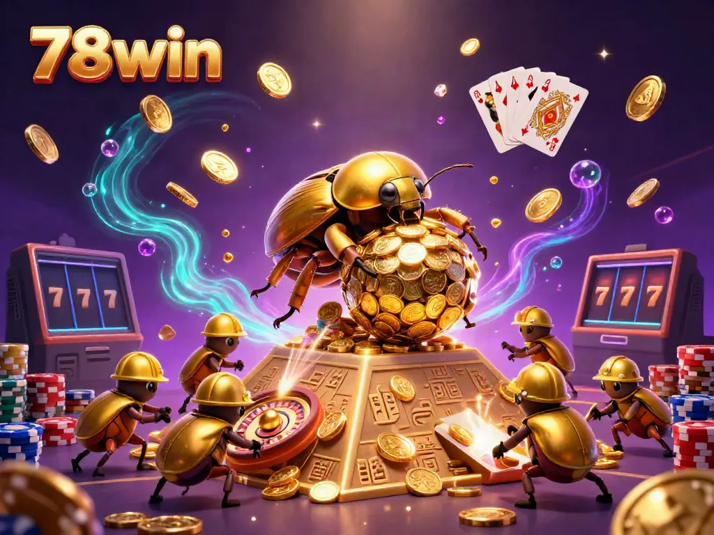 Experience exciting gameplay at 78win with vibrant 3D casino scene full of action