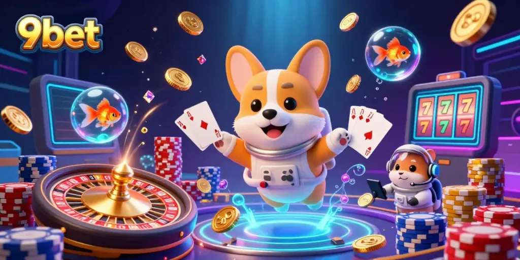 Experience lively gambling in space with playful characters and dazzling casino elements in 9bet universe.