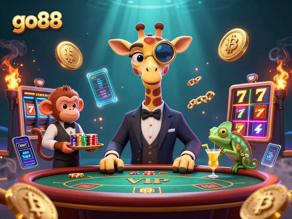 Engage with go88's vibrant online casino experience featuring high-roller giraffe and dynamic game elements.