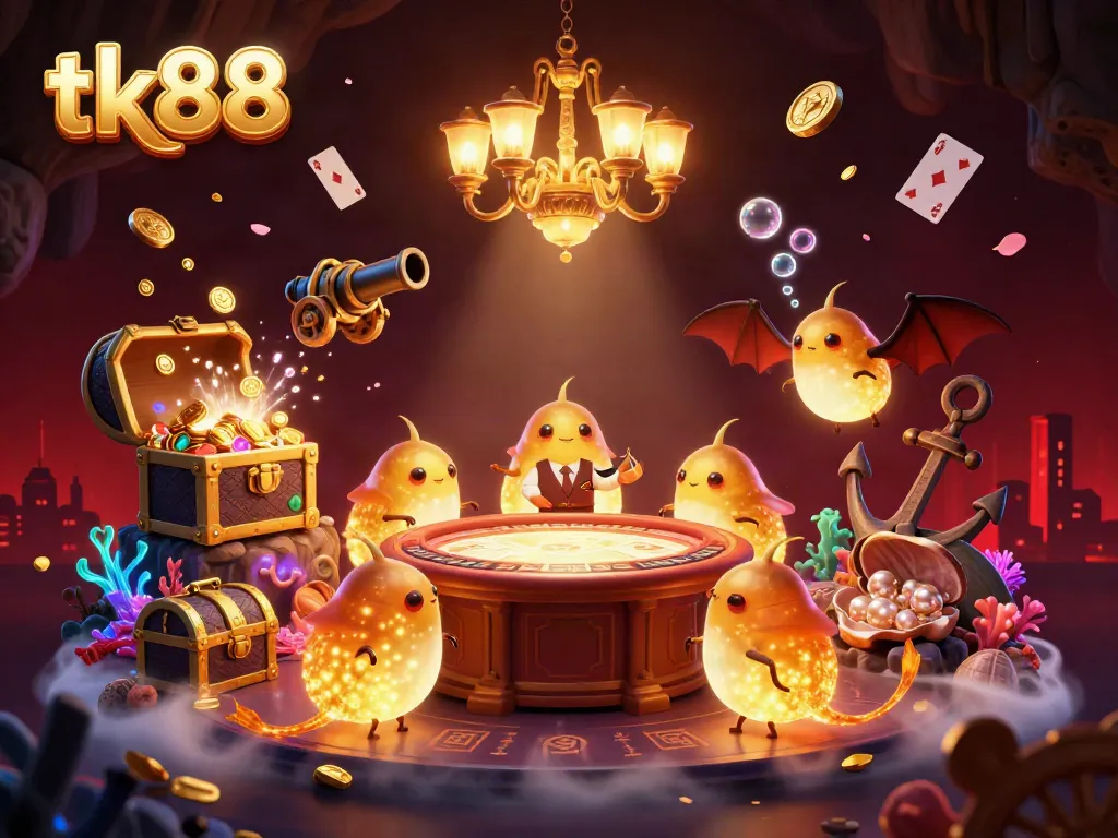 Experience thrilling casino action at tk88 with glowing glowworms and bioluminescent treasures in a magical underwater setting.