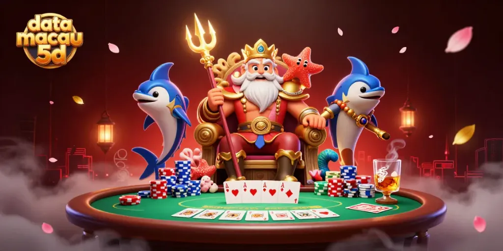 Hasil terbaru data macau 5d dengan ilustrasi karakter karnaval laut.