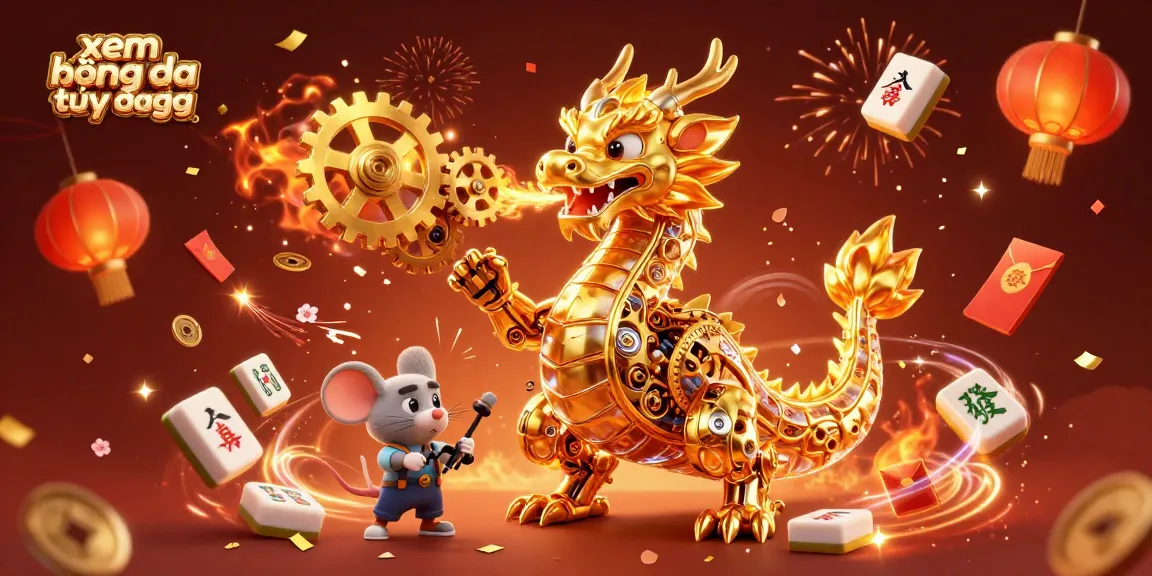 Experience xem bóng đá trực tiếp with our vibrant 3D illustration of a dragon and elements celebrating casino culture.