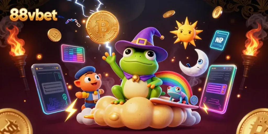 Experience the thrill of winning with 88vbet in a vibrant 3D casino-themed illustration.