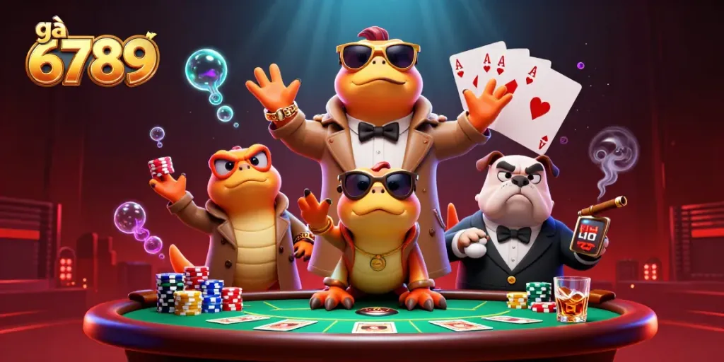 Bet on thrilling matches at gà 6789 with raptors uniquely disguised in a casino scene.