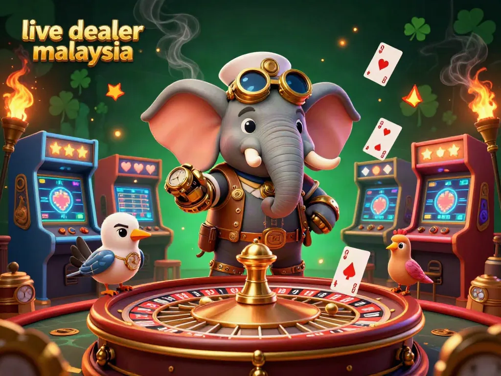 Engage with live dealer malaysia and enjoy immersive gameplay with our steampunk-themed casino illustration.