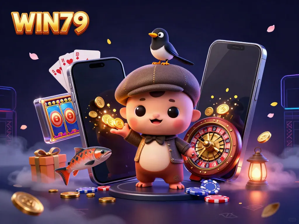WIN79 inspires excitement with a cartoon baby Nessie and a magical casino scene.