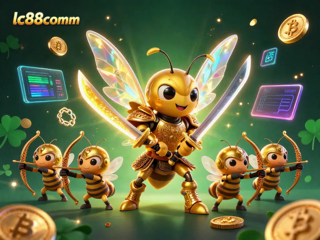 Engage in thrilling gameplay at lc88comm with a vibrant scene featuring unique characters and crypto elements.