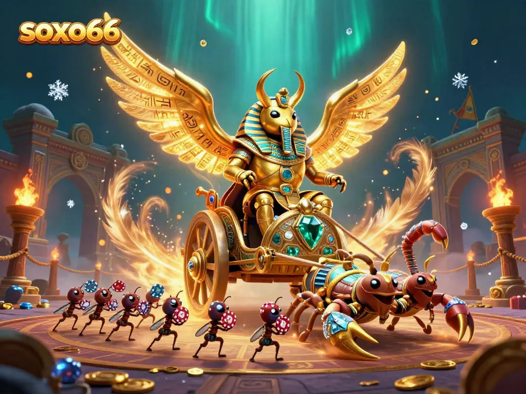 Engage in thrilling action at soxo66 with vibrant 3D casino art featuring symbols of fortune.