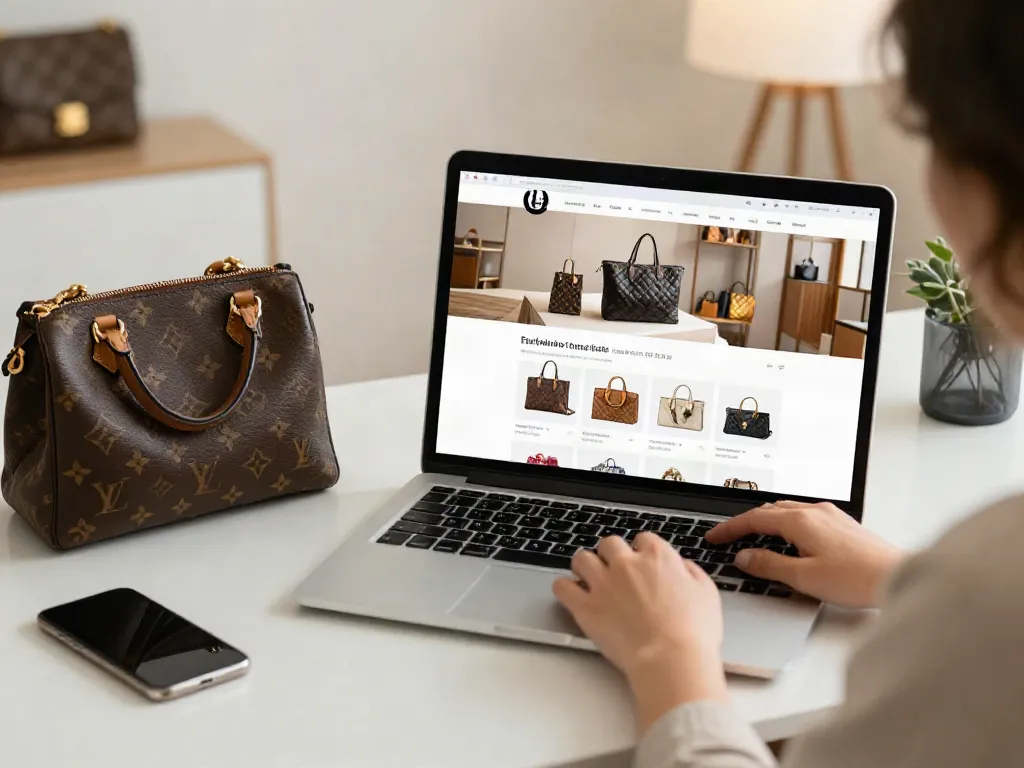 Buy replica bags with ease while online shopping in a cozy setting.