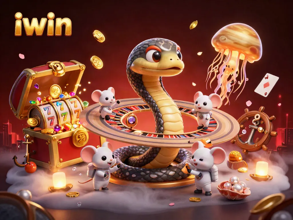 Spin the roulette with iwin and discover colorful gaming treasures in a vibrant casino scene.