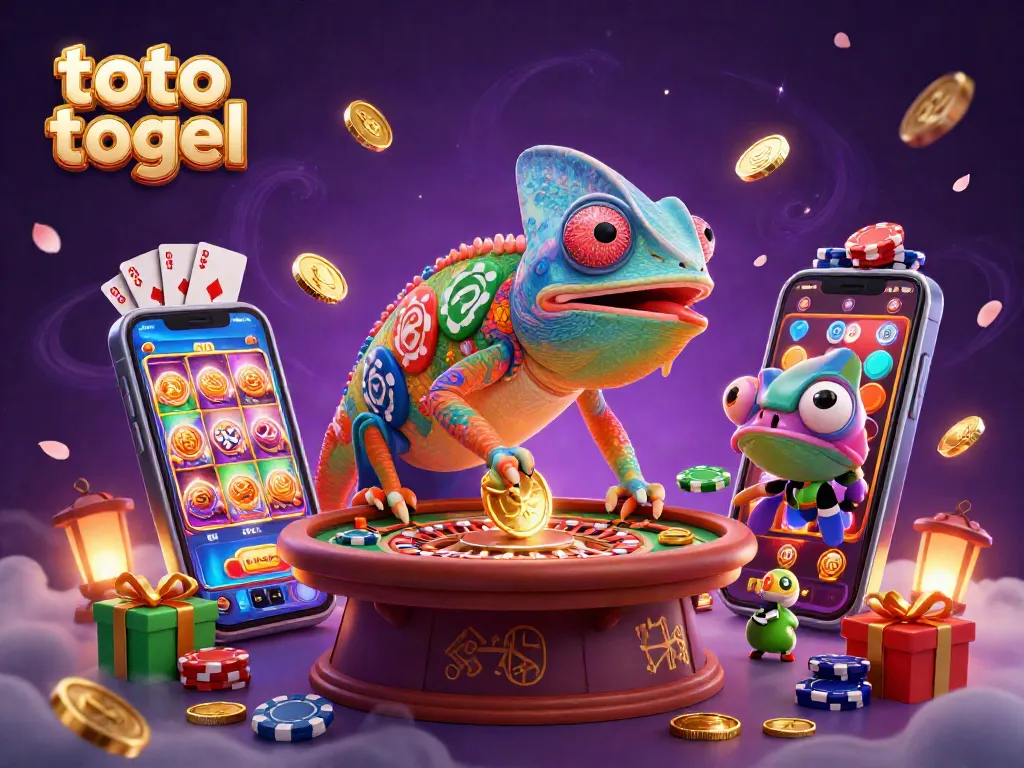 Engage with exciting toto togel gameplay and vibrant casino visuals in a 3D dynamic scene.