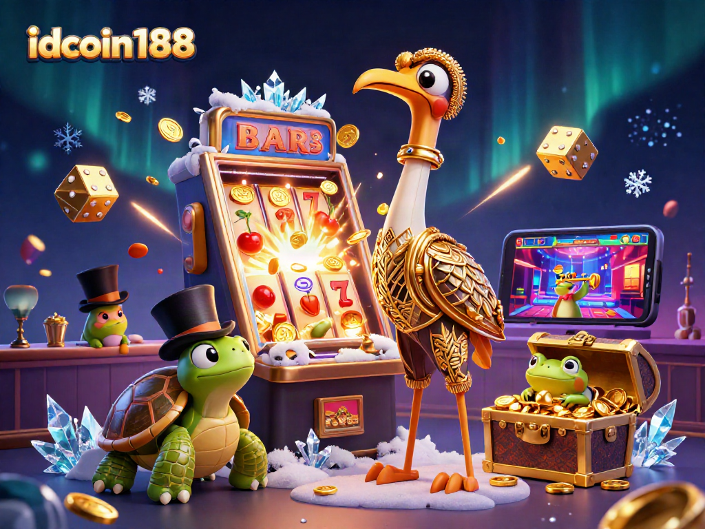 Play exciting casino games with idcoin188 as lively characters celebrate a jackpot explosion.