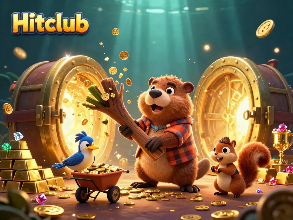 Experience the thrilling Hitclub casino atmosphere with vibrant characters and sparkling treasures.