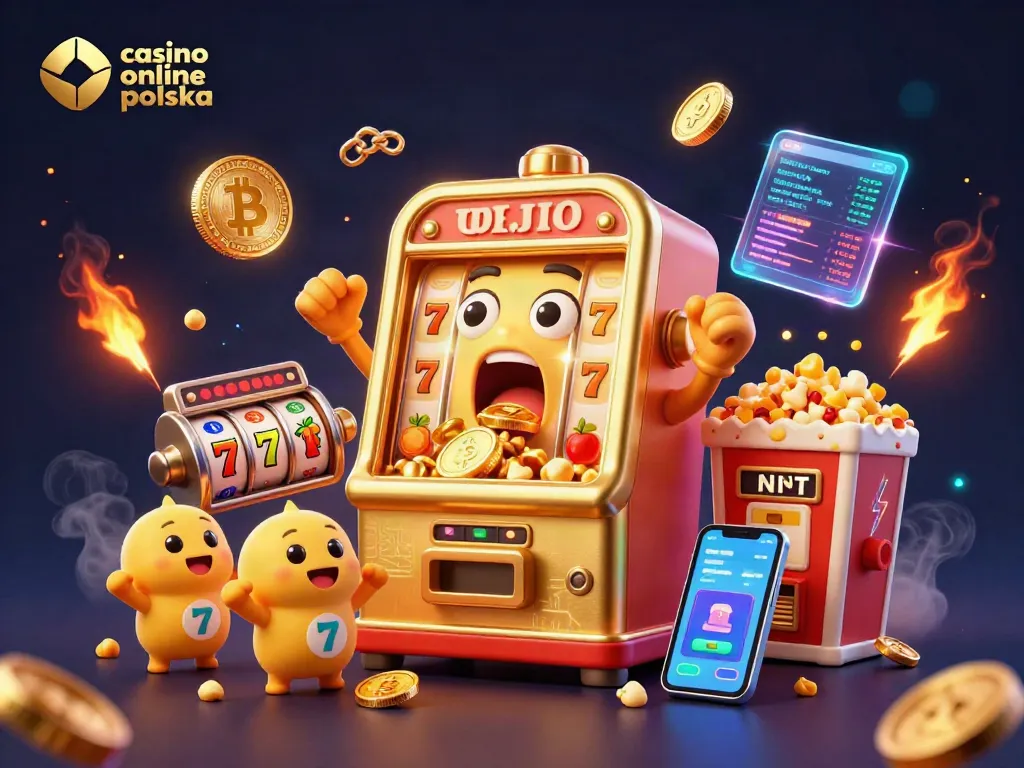 Engage with casino online polska's thrilling atmosphere as a golden slot machine wins big and coins scatter.