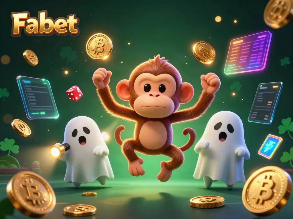 Experience thrilling gameplay with Fabet's haunted casino featuring a playful poltergeist monkey and ghost-hunter puppy.