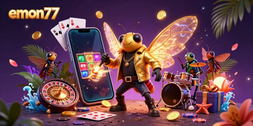 Experience thrilling gameplay with emon77, engaging in colorful slot games and dynamic casino action.