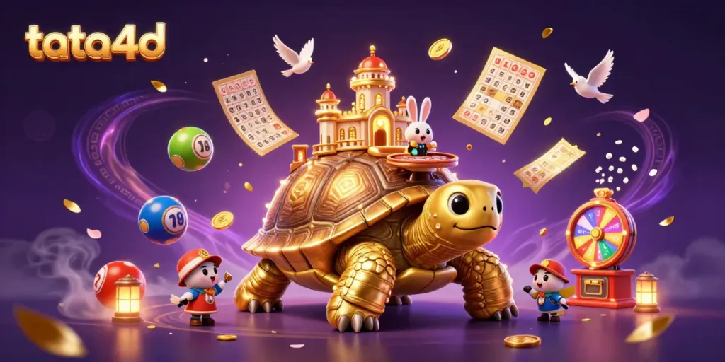 Experience the thrill of Tata4D with our golden tortoise casino scene, showcasing vibrant games and engaging dealer action.