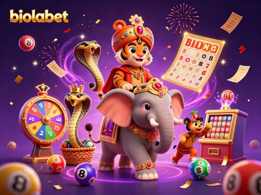 Experience thrilling gameplay at biolabet, a vibrant casino scene featuring colorful lottery elements.