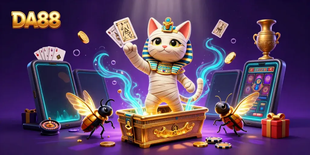 Experience thrilling gameplay at DA88 with vibrant 3D characters and gaming elements