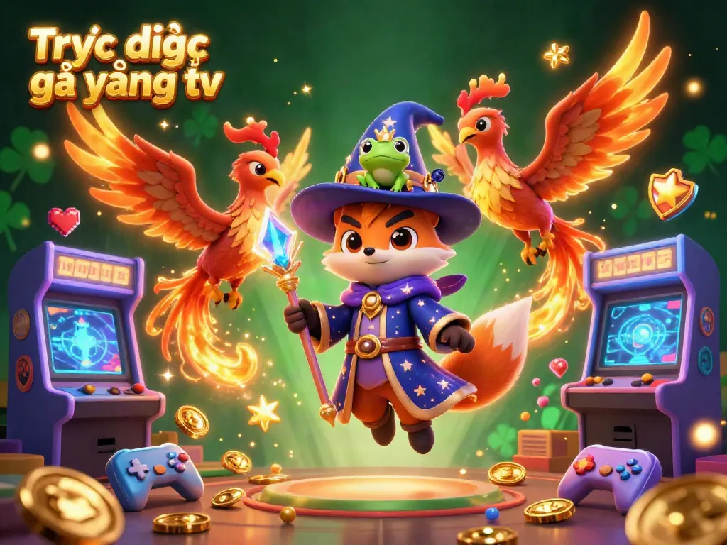 Experience Trực tiếp gà vàng tv with dynamic casino gaming action in a vibrant 3D illustration.