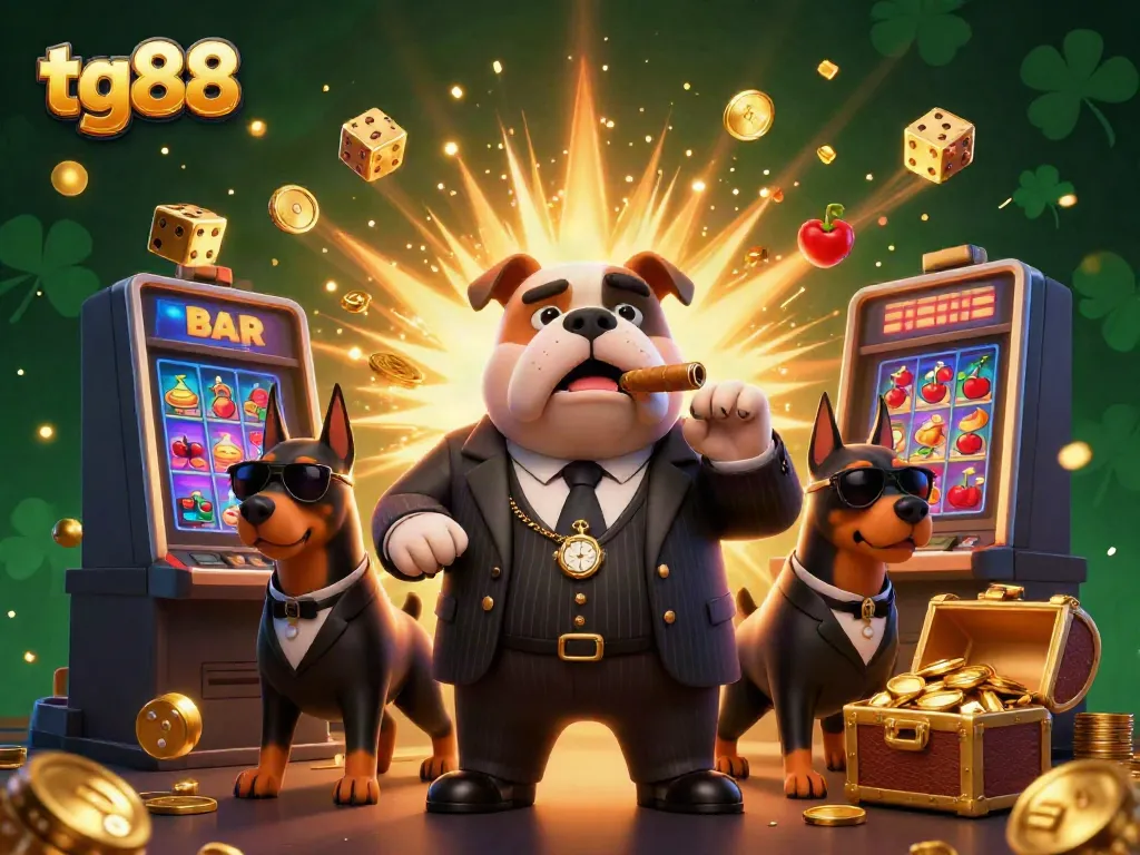 Experience thrilling jackpots with tg88's vibrant gaming illustration featuring a dynamic casino scene.