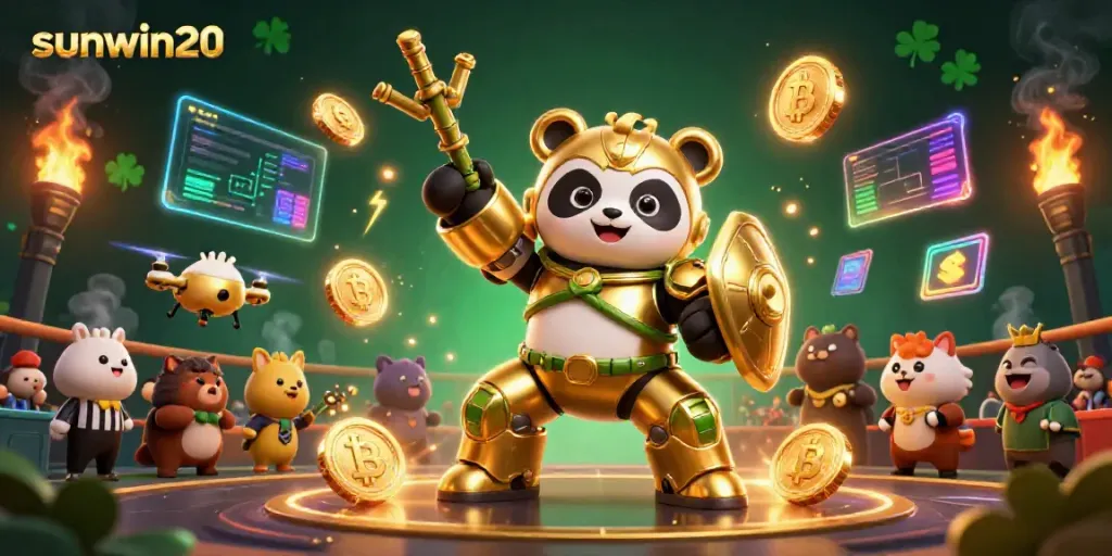Experience thrilling action with sunwin20 as a golden panda battles using unique game elements!