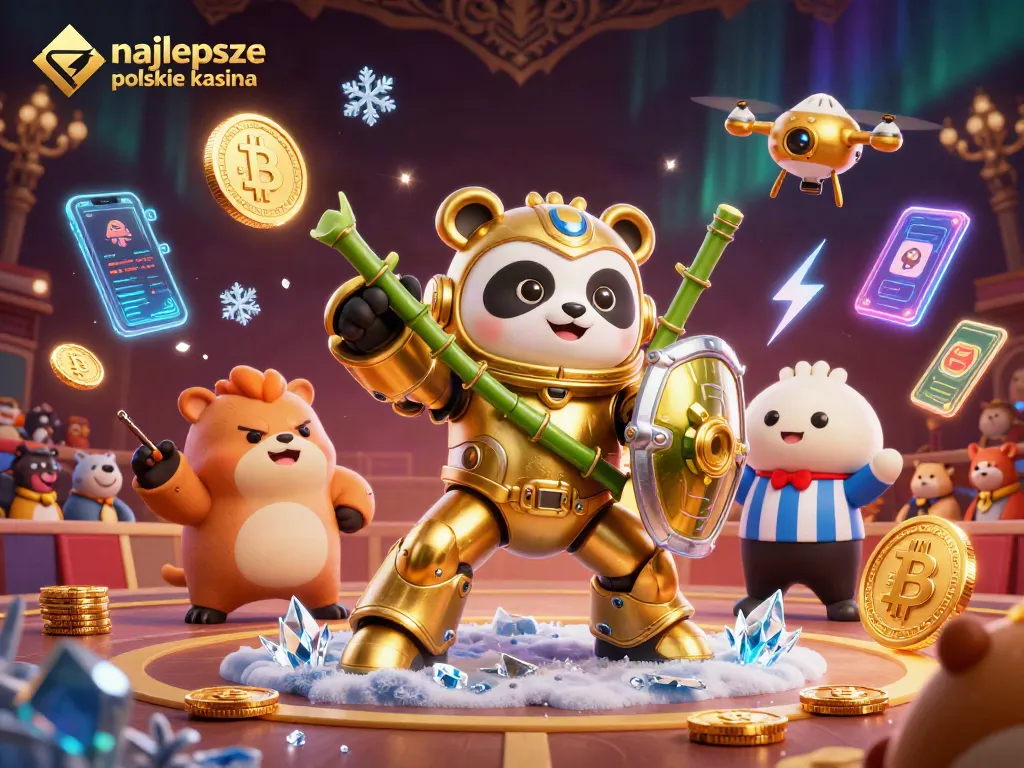 Experience the thrill of najlepsze polskie kasyna with a dynamic 3D scene featuring a mech-suit panda.