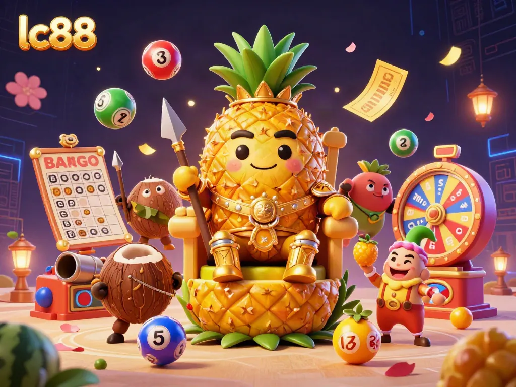 Join the lc88 casino adventure with the golden pineapple king and his tropical entourage!