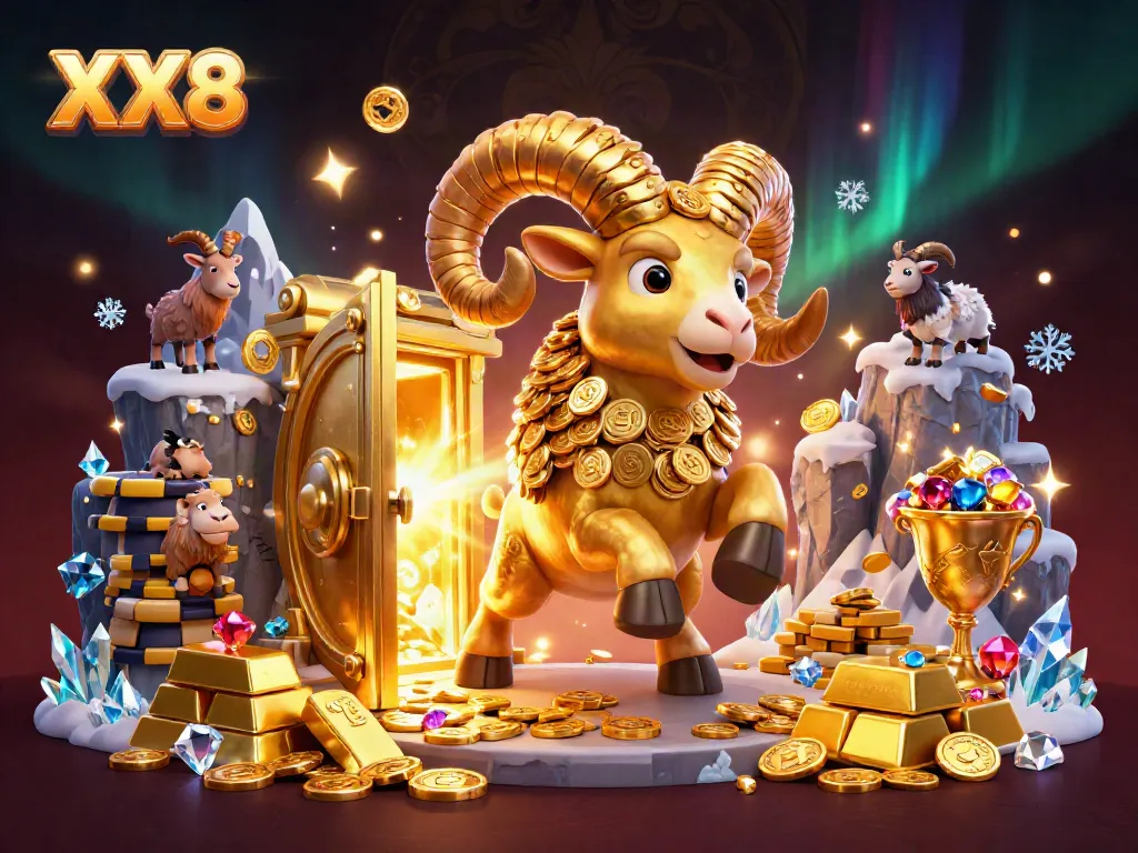 Experience the thrill of winning at XX8 casino with an ultra-detailed scene filled with golden treasures and excitement.